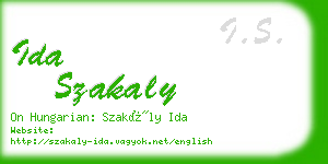 ida szakaly business card